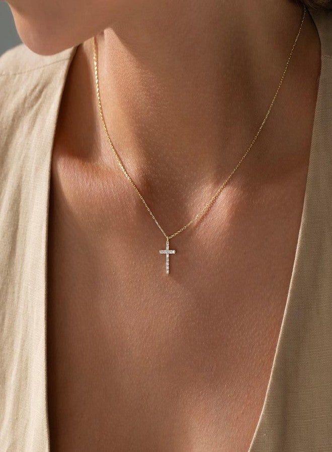 Collner Cross Necklace for Women 14K Gold Filled Cross Necklace Pendant Dainty Choker Necklace for Women Trendy Jewelry Gifts for Women - Image 3
